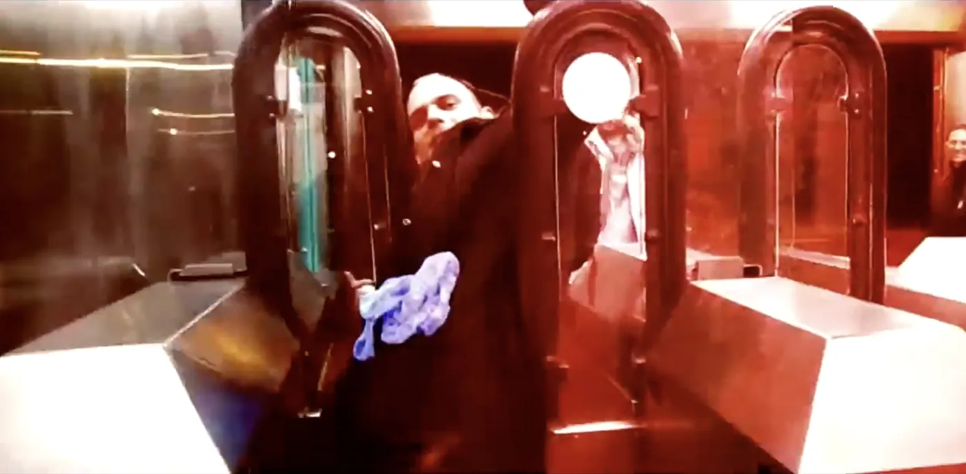 Passing the metro turnstiles in Paris